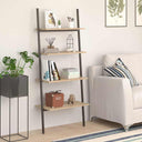 vidaXL Ladderrek met 3 schappen 64x34x116 cm lichtbruin en zwart