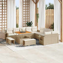 vidaXL Tuinbank Set met kussen met opslag 13 pcs Zwart poly rattan