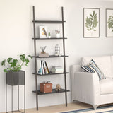 vidaXL Ladderrek met 3 schappen 64x34x116 cm lichtbruin en zwart