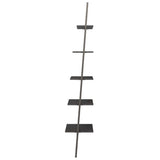 vidaXL Ladderrek met 3 schappen 64x34x116 cm lichtbruin en zwart