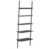 vidaXL Ladderrek met 3 schappen 64x34x116 cm lichtbruin en zwart