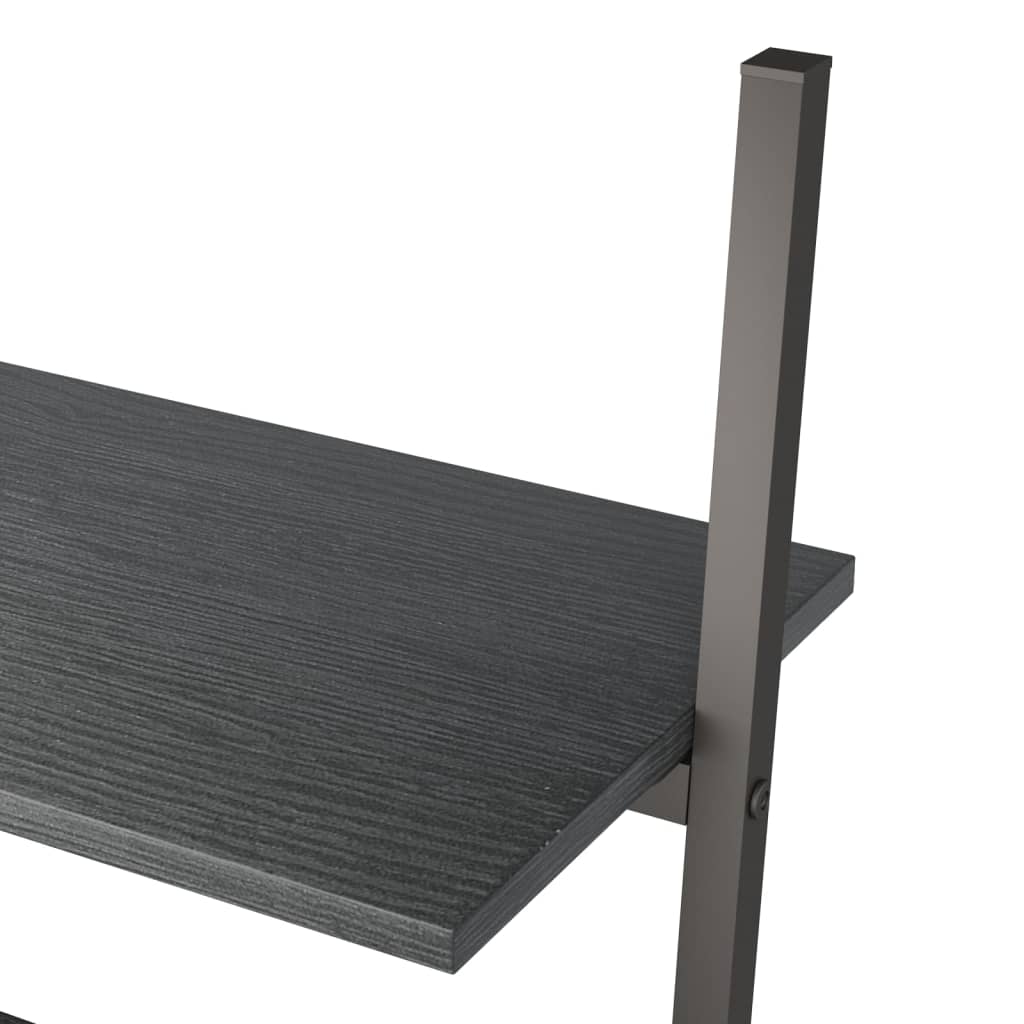 vidaXL Ladderrek met 3 schappen 64x34x116 cm lichtbruin en zwart