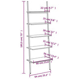vidaXL Ladderrek met 3 schappen 64x34x116 cm lichtbruin en zwart