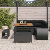 vidaXL Tuinbank Set met kussen met opslag 8 pcs Zwart poly rattan