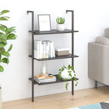 vidaXL Ladderrek met 3 schappen 64x35x120,5 cm lichtbruin en zwart