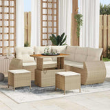 vidaXL Tuinbank Set met kussen met opslag 8 pcs Zwart poly rattan
