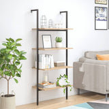 vidaXL Ladderrek met 3 schappen 64x35x120,5 cm lichtbruin en zwart