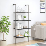 vidaXL Ladderrek met 3 schappen 64x35x120,5 cm lichtbruin en zwart