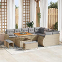 vidaXL Tuinbank Set 12 pcs Zwart Poly rattan en gepoedercoat staal