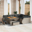 vidaXL Tuinbank Set 12 pcs Zwart Poly rattan en gepoedercoat staal