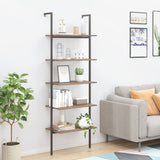 vidaXL Ladderrek met 3 schappen 64x35x120,5 cm lichtbruin en zwart