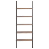 vidaXL Ladderrek met 3 schappen 64x35x120,5 cm lichtbruin en zwart