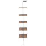 vidaXL Ladderrek met 3 schappen 64x35x120,5 cm lichtbruin en zwart