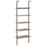 vidaXL Ladderrek met 3 schappen 64x35x120,5 cm lichtbruin en zwart