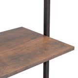vidaXL Ladderrek met 3 schappen 64x35x120,5 cm lichtbruin en zwart
