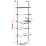 vidaXL Ladderrek met 3 schappen 64x35x120,5 cm lichtbruin en zwart