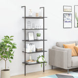 vidaXL Ladderrek met 3 schappen 64x35x120,5 cm lichtbruin en zwart