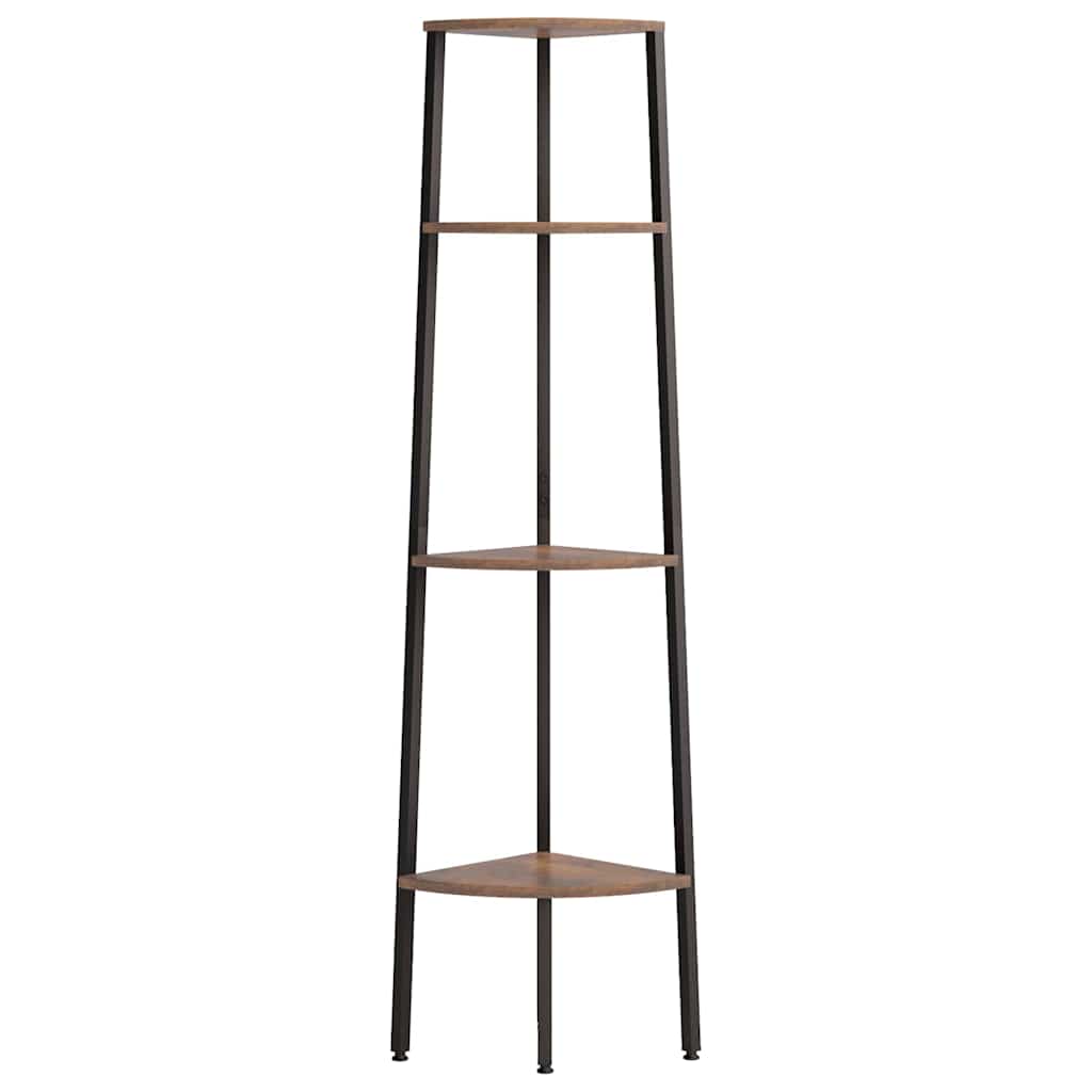 vidaXL Hoekkastje met 3 schappen 45,5x31,5x120 cm lichtbruin en zwart
