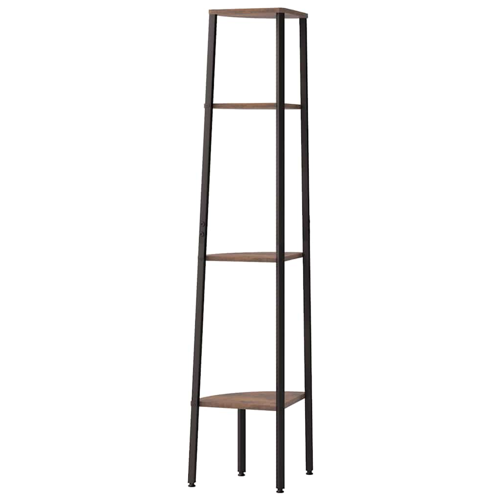 vidaXL Hoekkastje met 3 schappen 45,5x31,5x120 cm lichtbruin en zwart