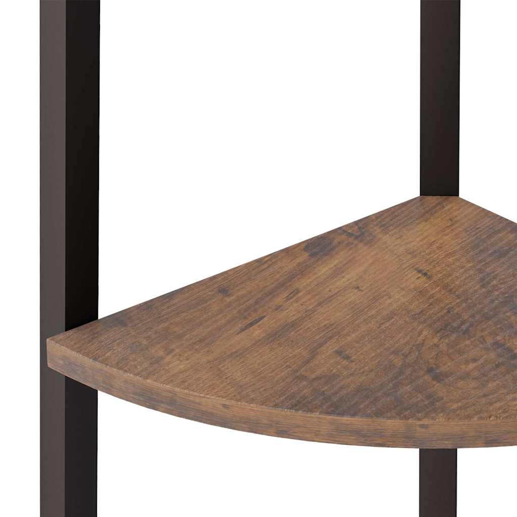 vidaXL Hoekkastje met 3 schappen 45,5x31,5x120 cm lichtbruin en zwart