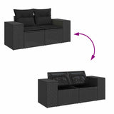 vidaXL Tuinbank Set met kussen met opslag met kussen 10 pcs Zwart