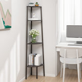 vidaXL Hoekkastje met 3 schappen 45,5x31,5x120 cm lichtbruin en zwart