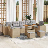 vidaXL Tuinbank Set met kussen met opslag met kussen 10 pcs Zwart