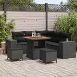 vidaXL Tuinbank Set met kussen met opslag met kussen 8 pcs Zwart
