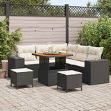 vidaXL Tuinbank Set met kussen met opslag met kussen 8 pcs Zwart