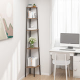 vidaXL Hoekkastje met 3 schappen 45,5x31,5x120 cm lichtbruin en zwart