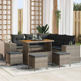 vidaXL Tuinbank Set met kussen met opslag met kussen 8 pcs Zwart