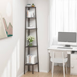 vidaXL Hoekkastje met 3 schappen 45,5x31,5x120 cm lichtbruin en zwart