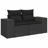 vidaXL Tuinbank Set met kussen met opslag met kussen 12 pcs Zwart