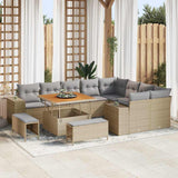 vidaXL Tuinbank Set met kussen met opslag met kussen 12 pcs Zwart