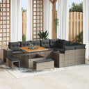 vidaXL Tuinbank Set met kussen met opslag met kussen 12 pcs Zwart