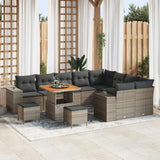vidaXL Tuinbank Set met kussen met opslag met kussen 12 pcs Zwart