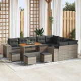 vidaXL Tuinbank Set met kussen met opslag met kussen 12 pcs Zwart