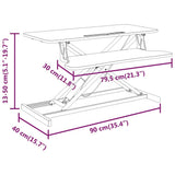 vidaXL Bureau verstelbaar 60x40x(13-41,5) cm staal en bewerkt hout
