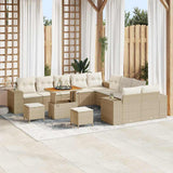 vidaXL Tuinbank Set met kussen 13 pcs Zwart poly rattan