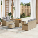 vidaXL Tuinbank Set met kussen met opslag met kussen 8 pcs Zwart