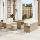 vidaXL Tuinbank Set met kussen met opslag met kussen 9 pcs Zwart