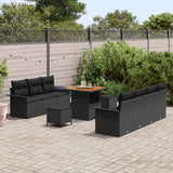 vidaXL Tuinbank Set met kussen met opslag met kussen 10 pcs Zwart