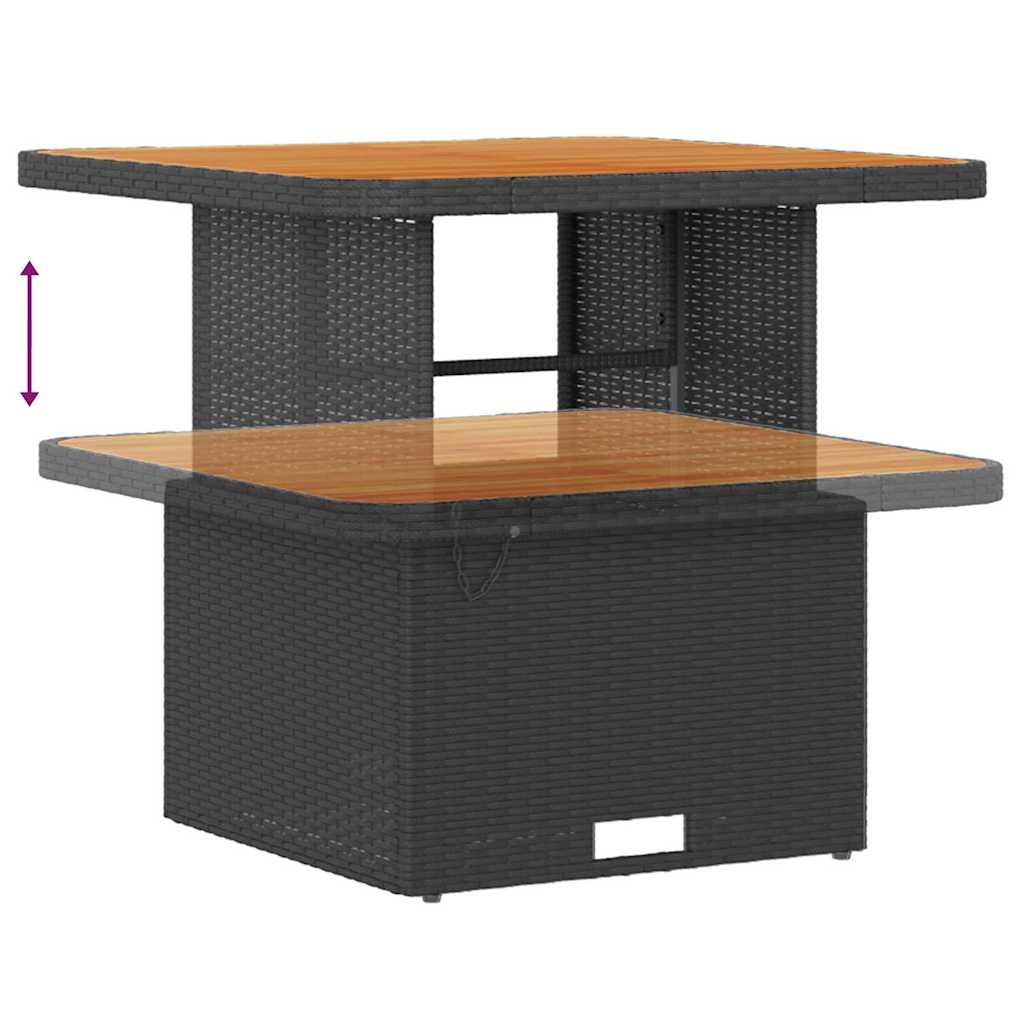 vidaXL Tuinbank Set met kussen met opslag met kussen 10 pcs Zwart