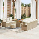 vidaXL Tuinbank Set met kussen met opslag met kussen 10 pcs Zwart