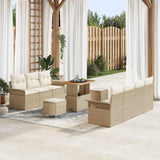 vidaXL Tuinbank Set met kussen met opslag met kussen 10 pcs Zwart