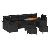 vidaXL Tuinbank Set met kussen met opslag met kussen 10 pcs Zwart