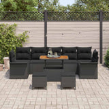 vidaXL Tuinbank Set met kussen met opslag met kussen 10 pcs Zwart