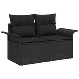 vidaXL Tuinbank Set met kussen met opslag met kussen 10 pcs Zwart