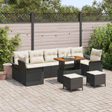 vidaXL Tuinbank Set met kussen met opslag met kussen 10 pcs Zwart