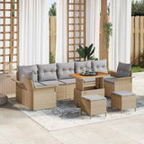vidaXL Tuinbank Set met kussen met opslag met kussen 10 pcs Zwart